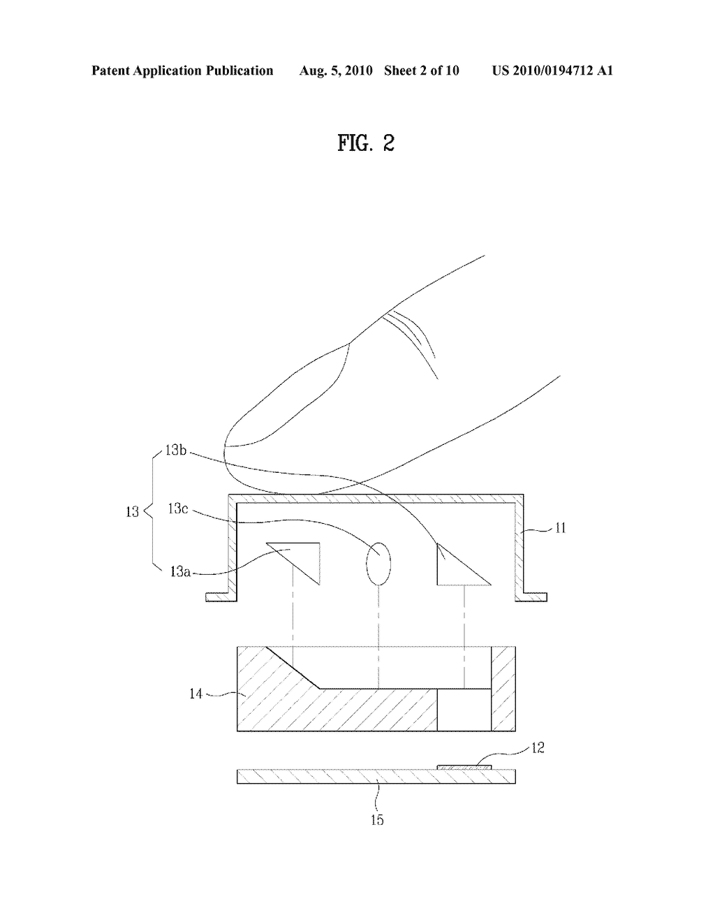 OPTICAL POINTING DEVICE AND PORTABLE ELECTRONIC DEVICE HAVING THE SAME - diagram, schematic, and image 03