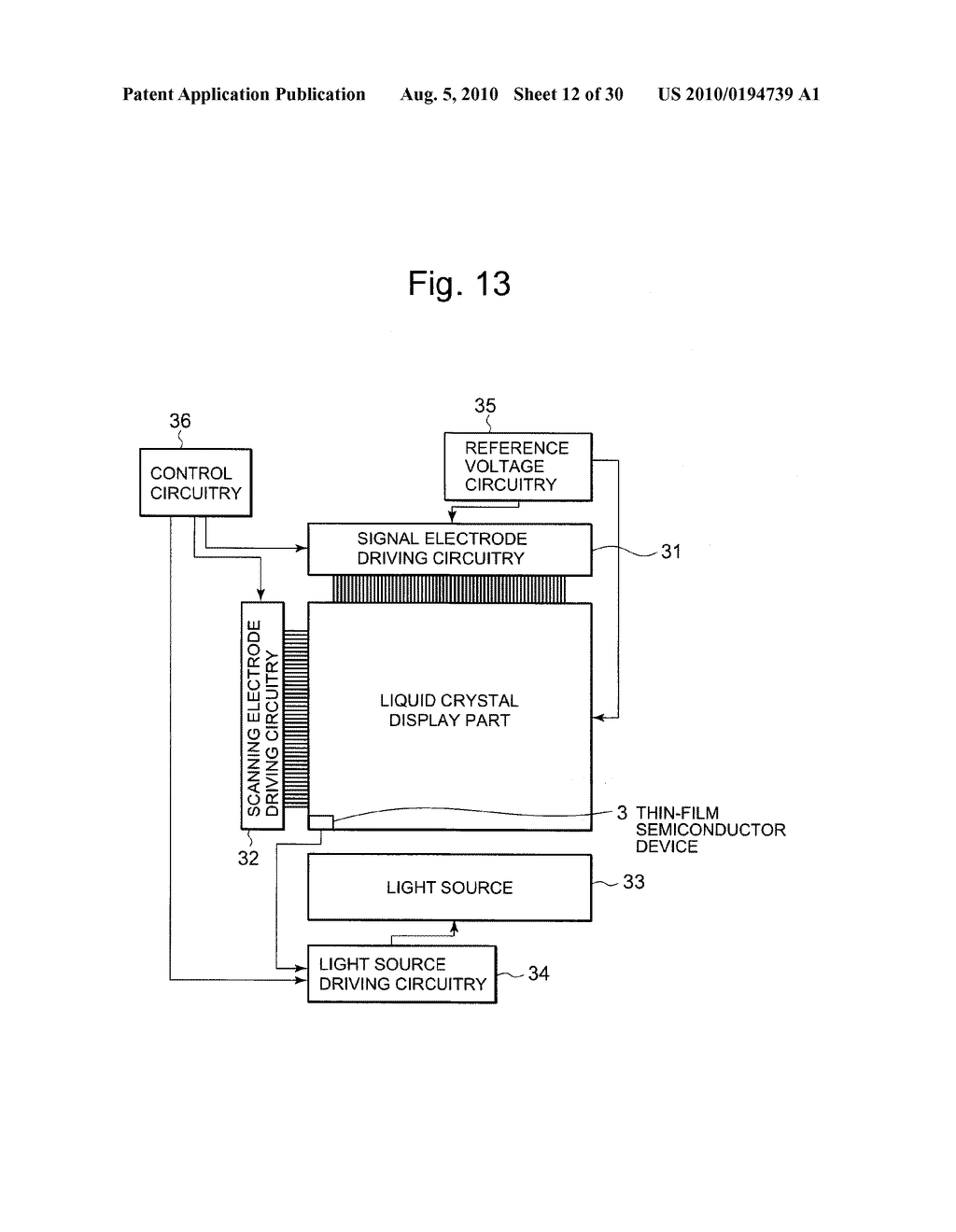 THIN-FILM SEMICONDUCTOR DEVICE, DISPLAY DEVICE INCLUDING THE SAME, AND METHOD OF DRIVING DISPLAY DEVICE - diagram, schematic, and image 13