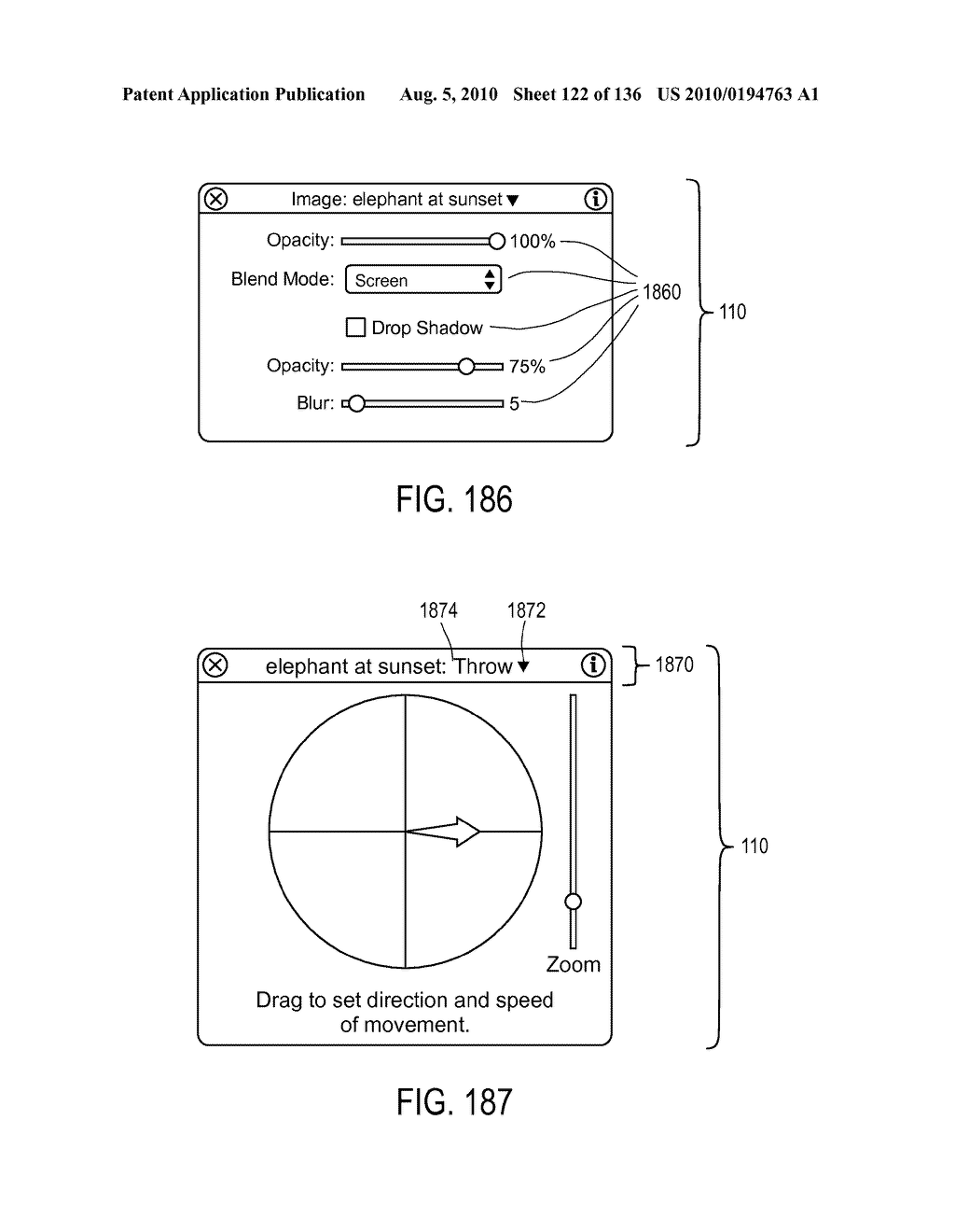 User Interface for Controlling Animation of an Object - diagram, schematic, and image 123