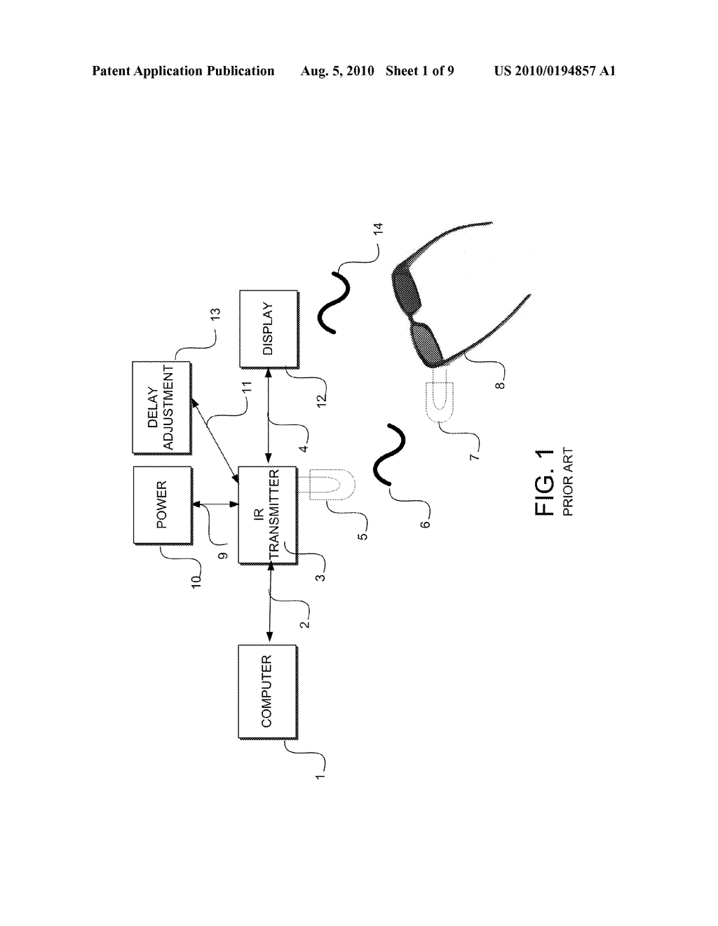 METHOD OF STEREOSCOPIC 3D VIEWING USING WIRELESS OR MULTIPLE PROTOCOL CAPABLE SHUTTER GLASSES - diagram, schematic, and image 02