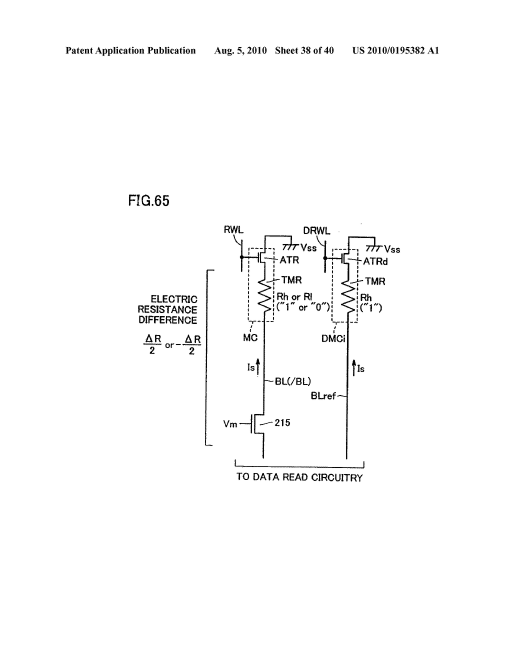 THIN FILM MAGNETIC MEMORY DEVICE CAPABLE OF CONDUCTING STABLE DATA READ AND WRITE OPERATIONS - diagram, schematic, and image 39