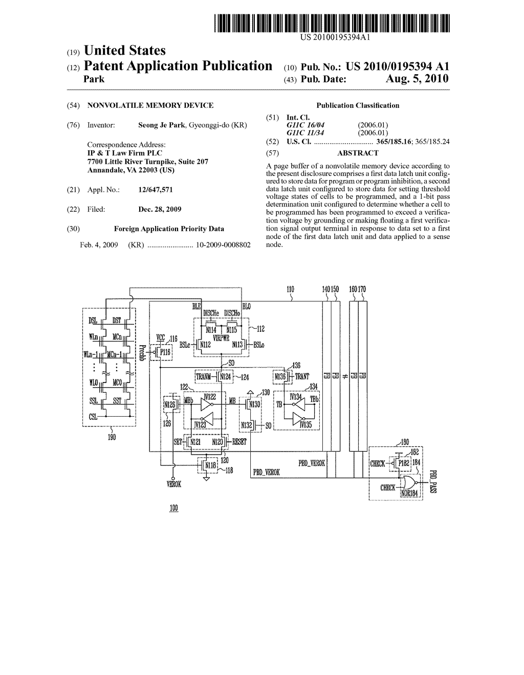 NONVOLATILE MEMORY DEVICE - diagram, schematic, and image 01