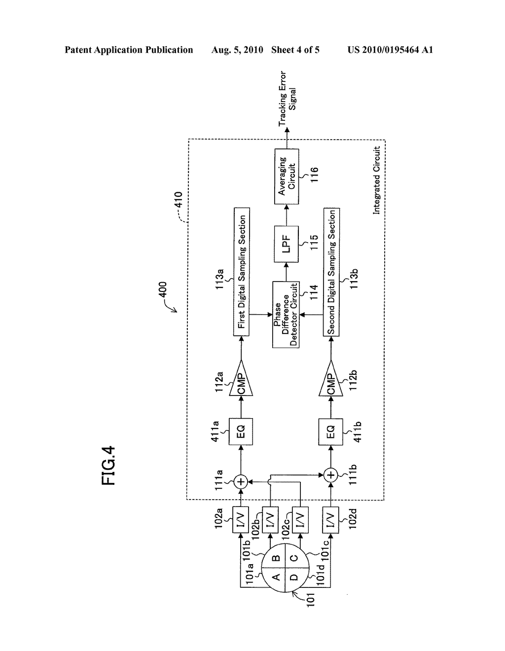 INTEGRATED CIRCUIT, OPTICAL DISC SYSTEM AND TRACKING ERROR SIGNAL GENERATION METHOD - diagram, schematic, and image 05