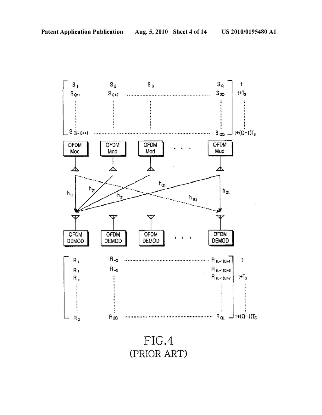 METHOD AND APPARATUS FOR TRANSMITTING AND RECEIVING A PREAMBLE FOR SYNCHRONIZATION IN A MIMO-OFDM COMMUNICATION SYSTEM - diagram, schematic, and image 05