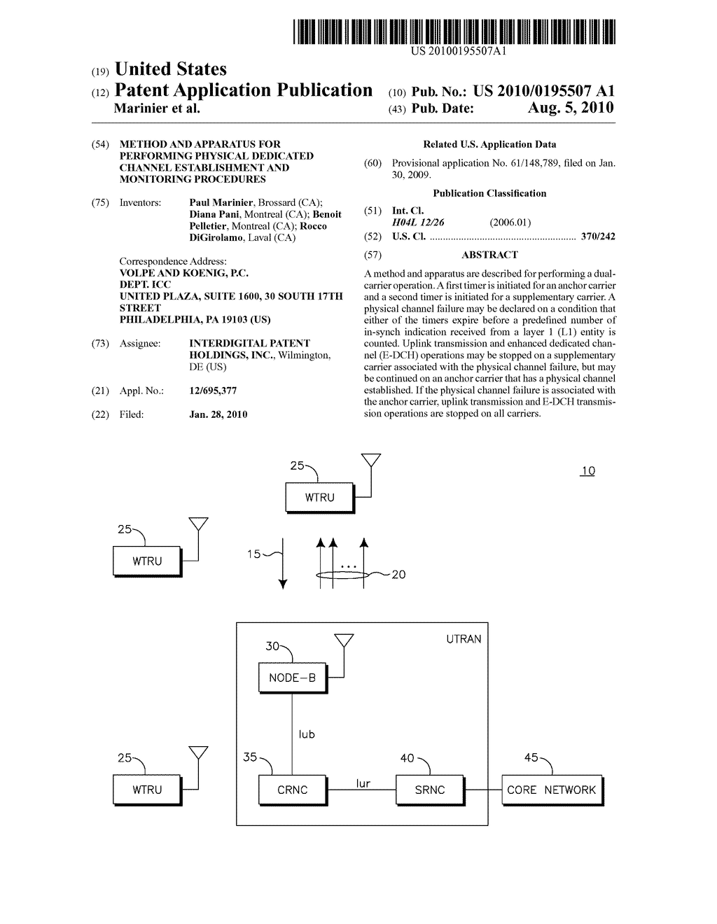 METHOD AND APPARATUS FOR PERFORMING PHYSICAL DEDICATED CHANNEL ESTABLISHMENT AND MONITORING PROCEDURES - diagram, schematic, and image 01