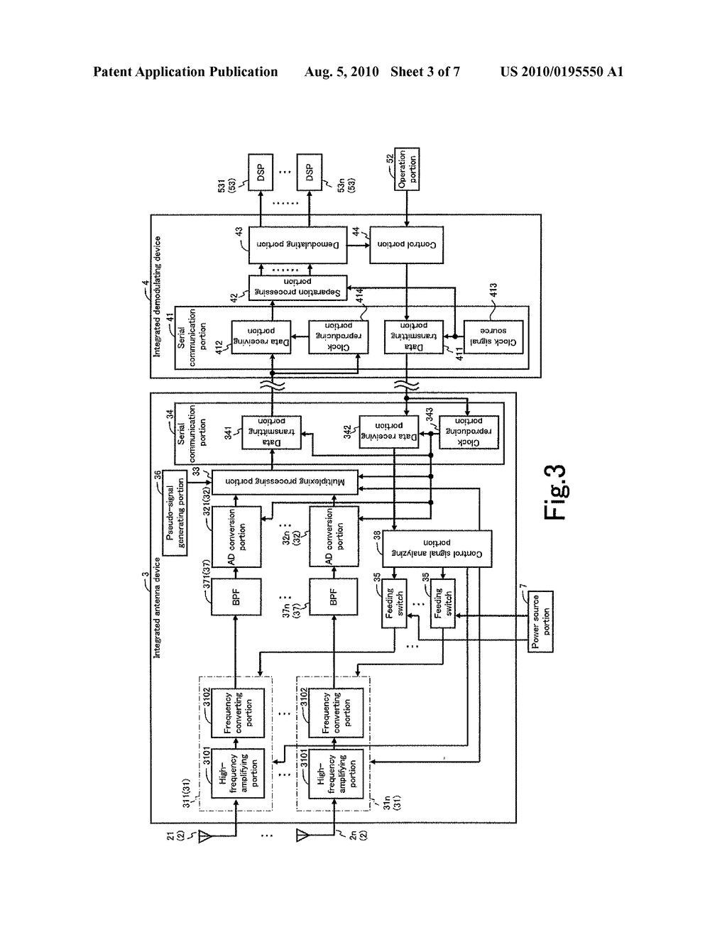 INTEGRATED ANTENNA DEVICE, INTEGRATED DEMODULATING DEVICE, AND INTEGRATED RECEIVING DEVICE - diagram, schematic, and image 04