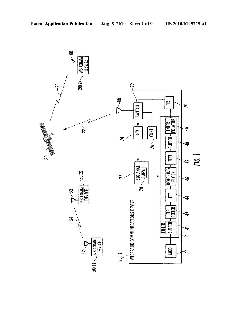 COMMUNICATIONS DEVICE INCLUDING A FILTER FOR NOTCHING WIDEBAND RECEIVE SIGNALS AND ASSOCIATED METHODS - diagram, schematic, and image 02