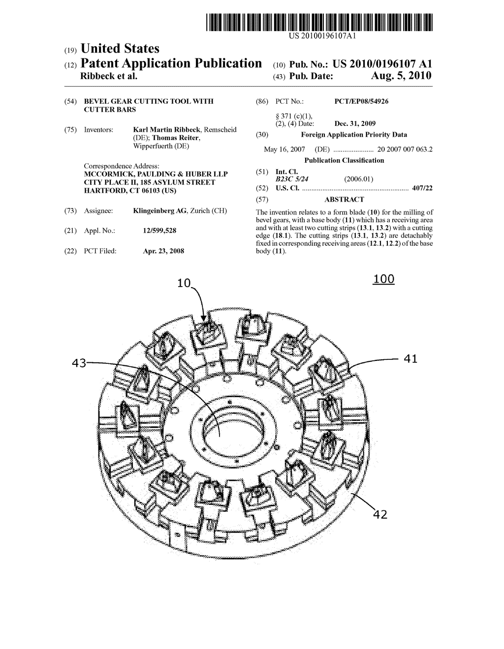 BEVEL GEAR CUTTING TOOL WITH CUTTER BARS - diagram, schematic, and image 01