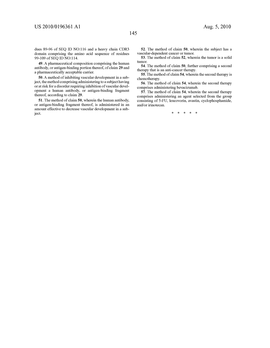 Method of inhibition of vascular development using an antibody - diagram, schematic, and image 195