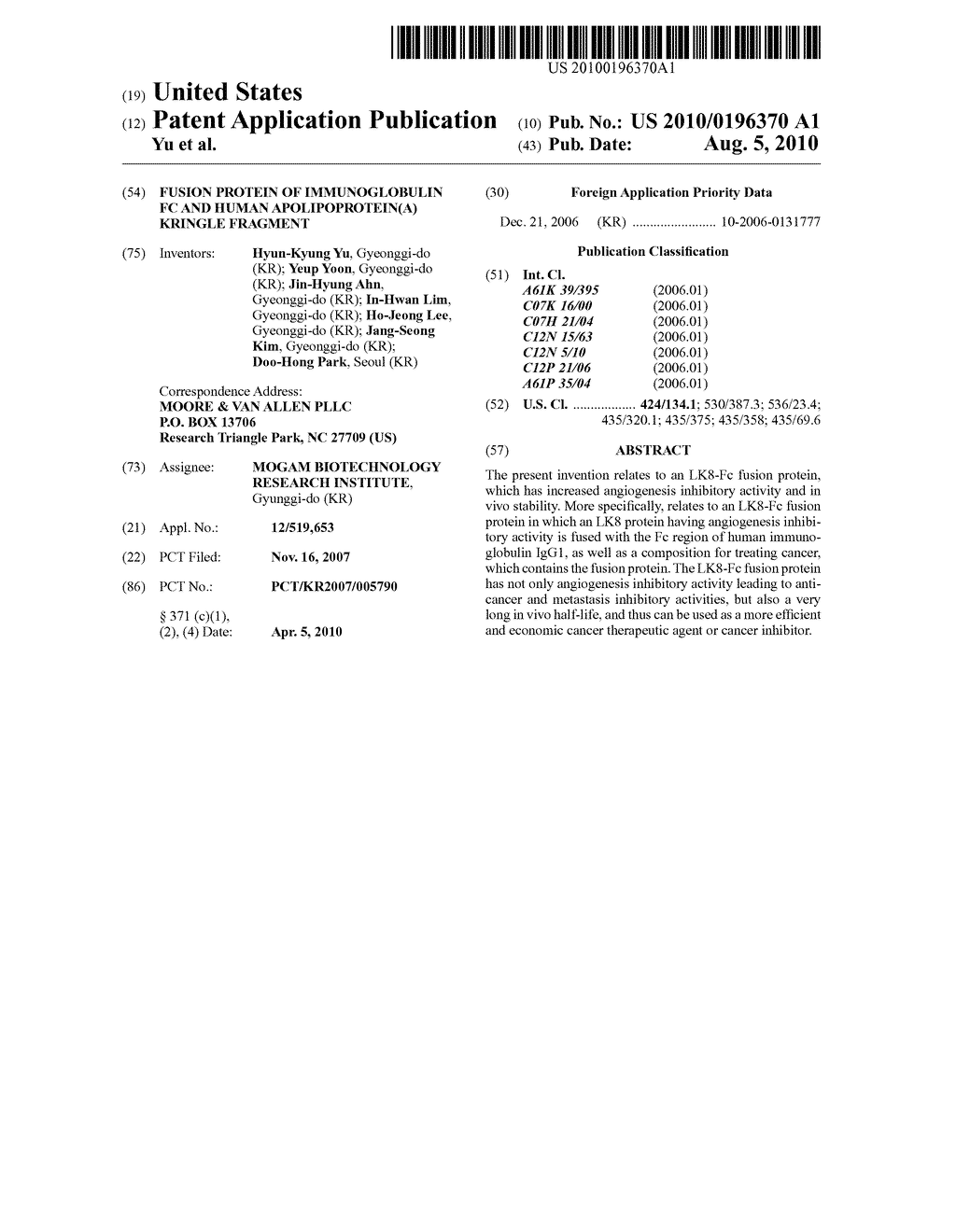 FUSION PROTEIN OF IMMUNOGLOBULIN FC AND HUMAN APOLIPOPROTEIN(A) KRINGLE FRAGMENT - diagram, schematic, and image 01