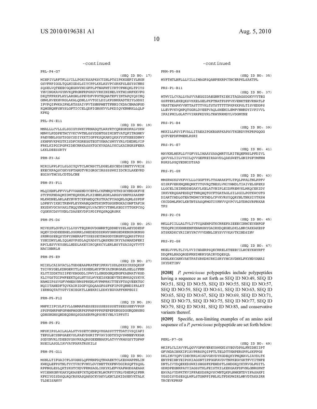 P. ARIASI POLYPEPTIDES, P. PERNICIOSUS POLYPEPTIDES AND METHODS OF USE - diagram, schematic, and image 11