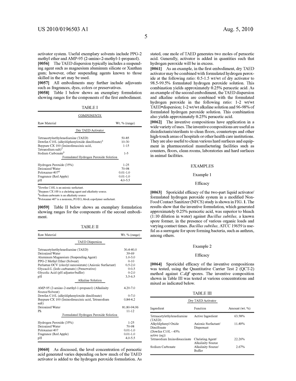 Low odor, hard surface sporicide - diagram, schematic, and image 09