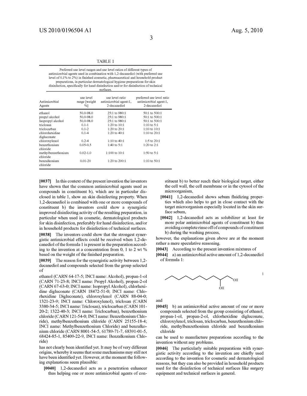 SYNERGISTIC ACTIVE PREPARATIONS COMPRISING 1,2-DECANEDIOL AND FURTHER ANTIMICROBIAL ACTIVE COMPOUNDS - diagram, schematic, and image 04