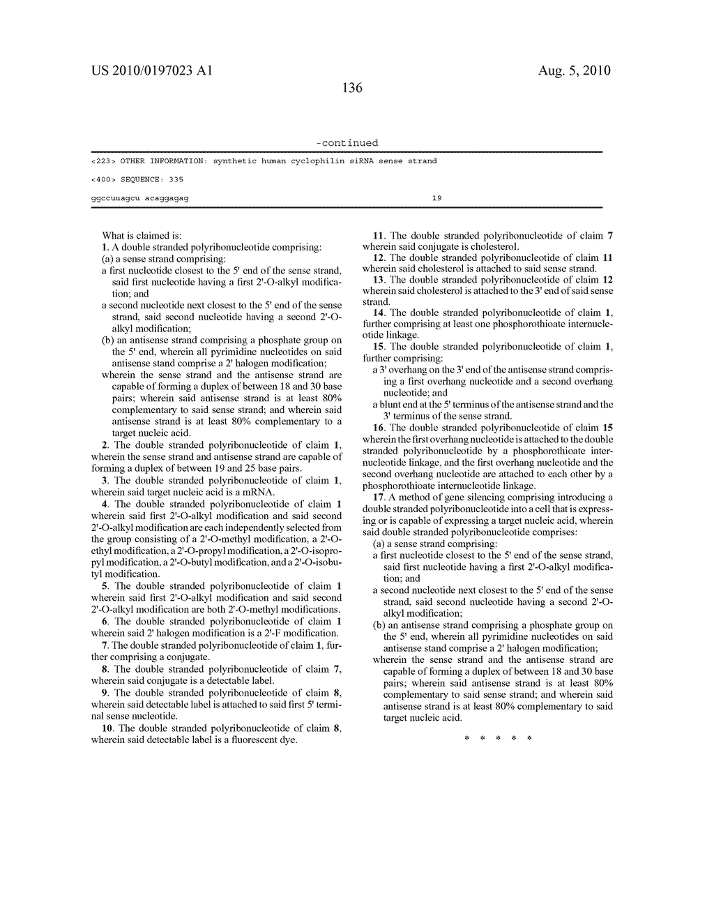 MODIFIED POLYNUCLEOTIDES FOR USE IN RNA INTERFERENCE - diagram, schematic, and image 196