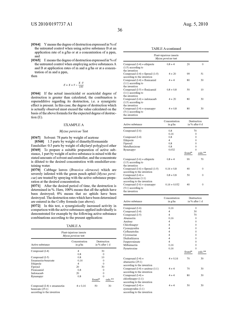 ACTIVE AGENT COMBINATIONS HAVING INSECTICIDAL AND ACARICIDAL PROPERTIES - diagram, schematic, and image 37