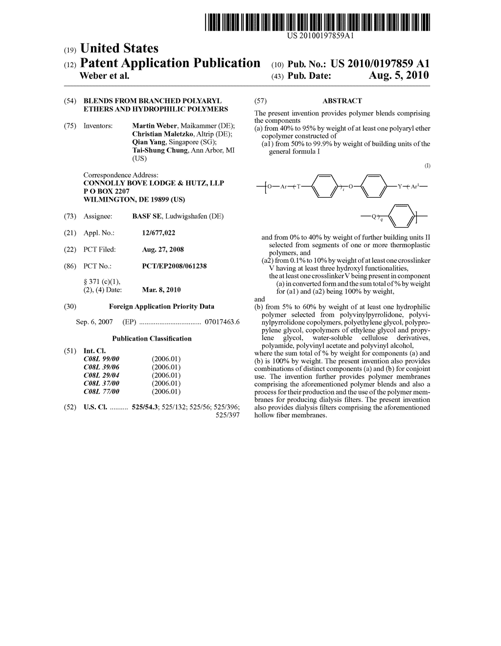 BLENDS FROM BRANCHED POLYARYL ETHERS AND HYDROPHILIC POLYMERS - diagram, schematic, and image 01