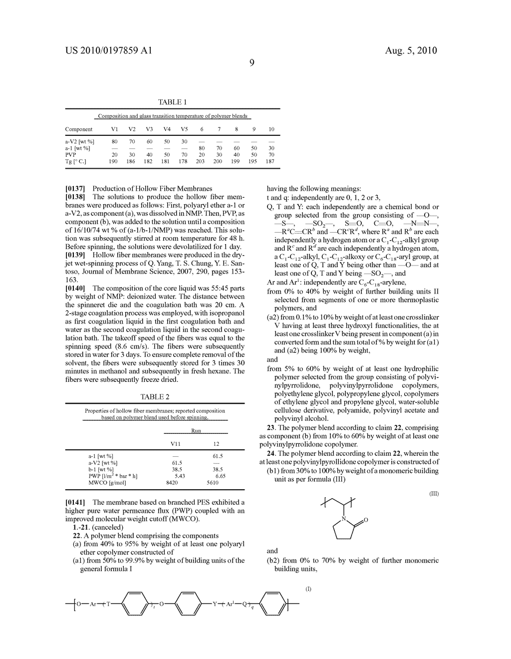 BLENDS FROM BRANCHED POLYARYL ETHERS AND HYDROPHILIC POLYMERS - diagram, schematic, and image 10