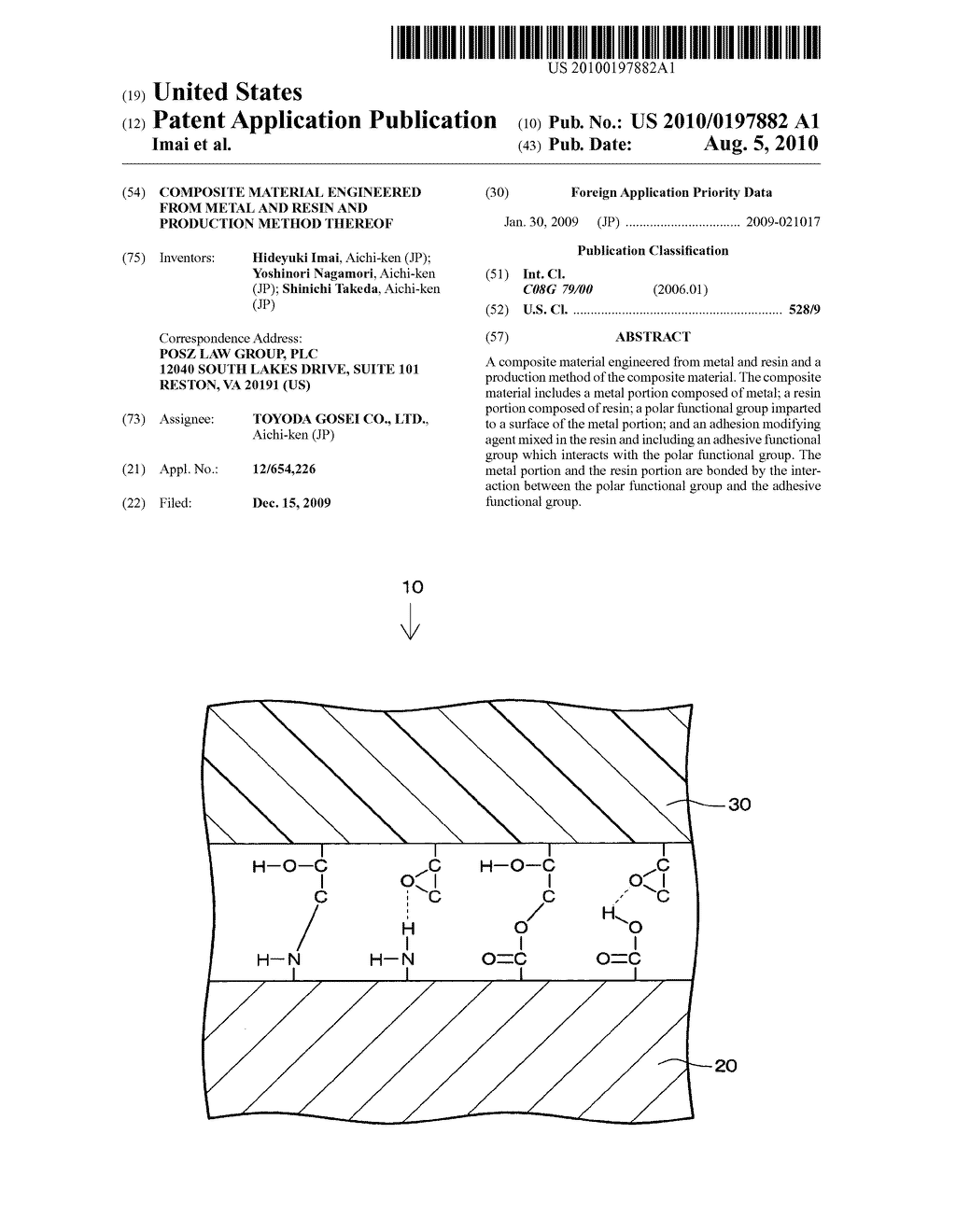 Composite material engineered from metal and resin and production method thereof - diagram, schematic, and image 01