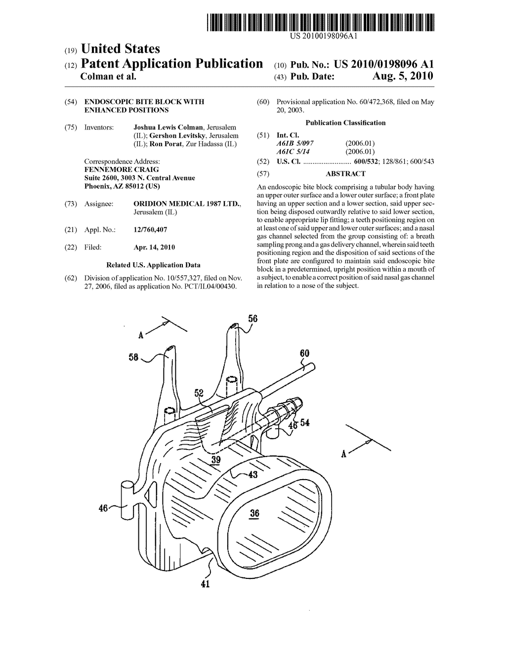 ENDOSCOPIC BITE BLOCK WITH ENHANCED POSITIONS - diagram, schematic, and image 01