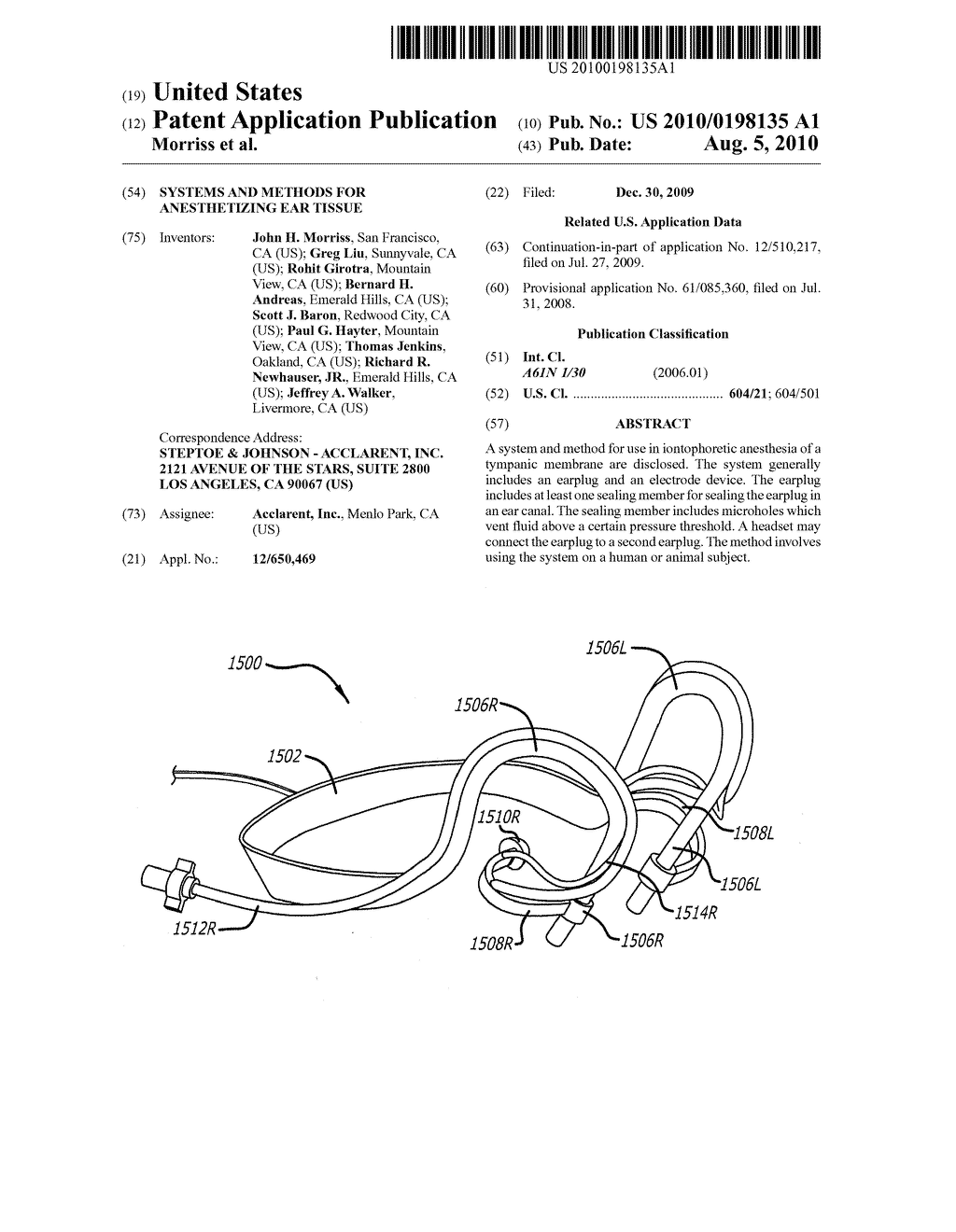 SYSTEMS AND METHODS FOR ANESTHETIZING EAR TISSUE - diagram, schematic, and image 01