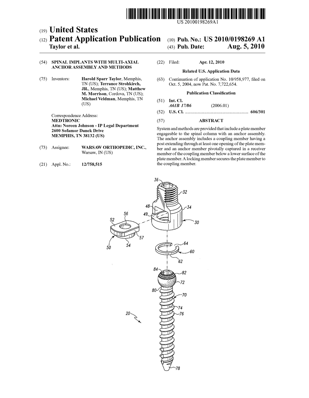 Spinal Implants with Multi-Axial Anchor Assembly and Methods - diagram, schematic, and image 01