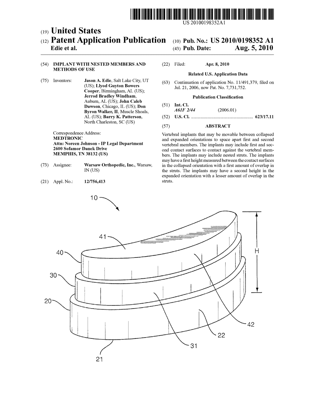 Implant with Nested Members and Methods of Use - diagram, schematic, and image 01