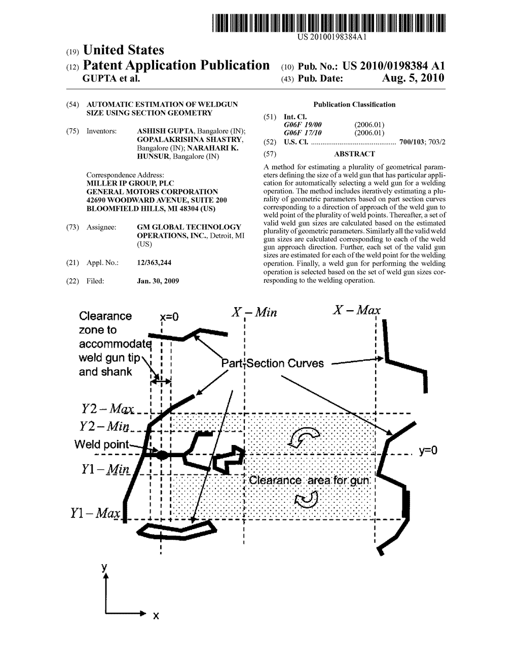 AUTOMATIC ESTIMATION OF WELDGUN SIZE USING SECTION GEOMETRY - diagram, schematic, and image 01