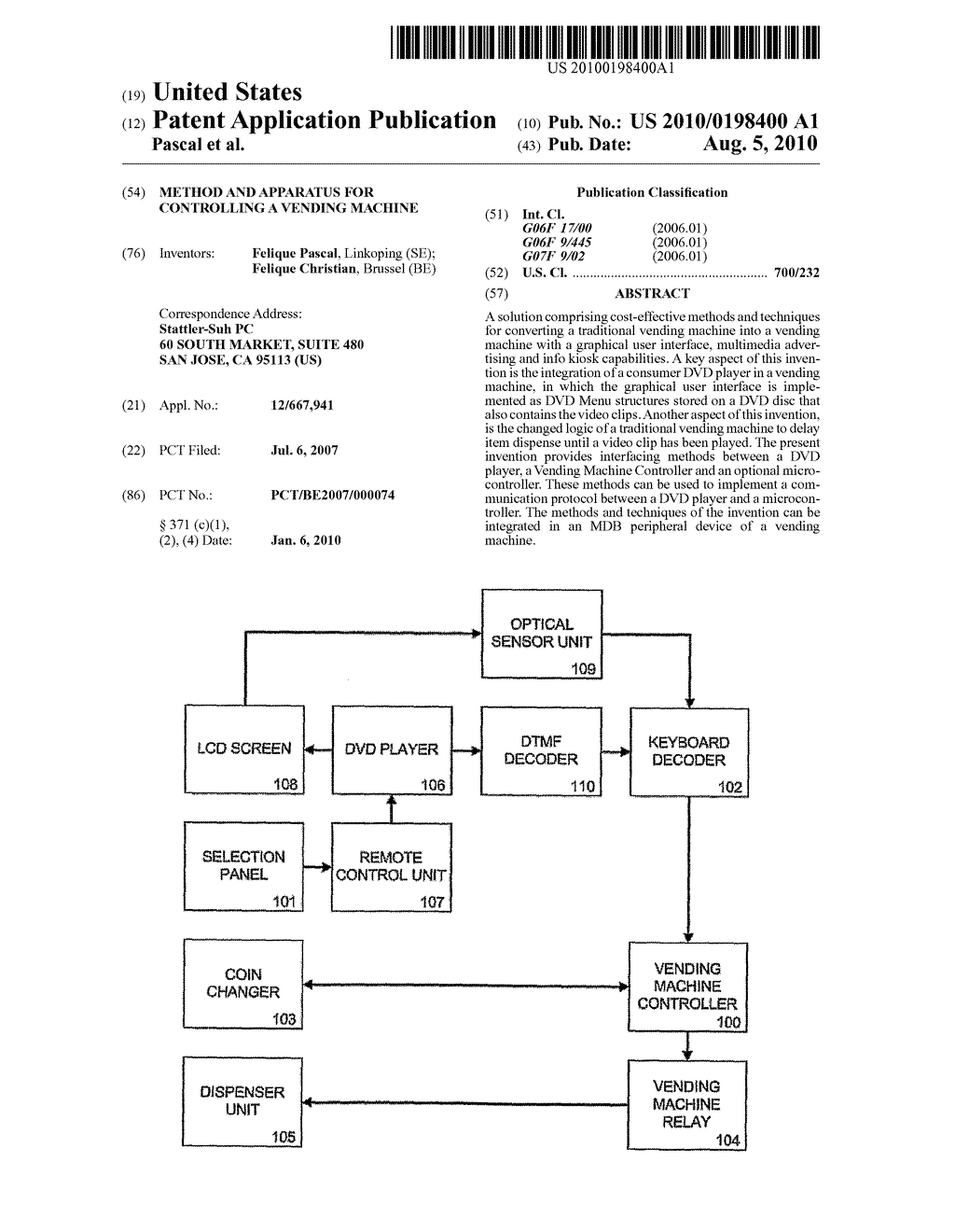 Method and Apparatus for Controlling a Vending Machine - diagram, schematic, and image 01