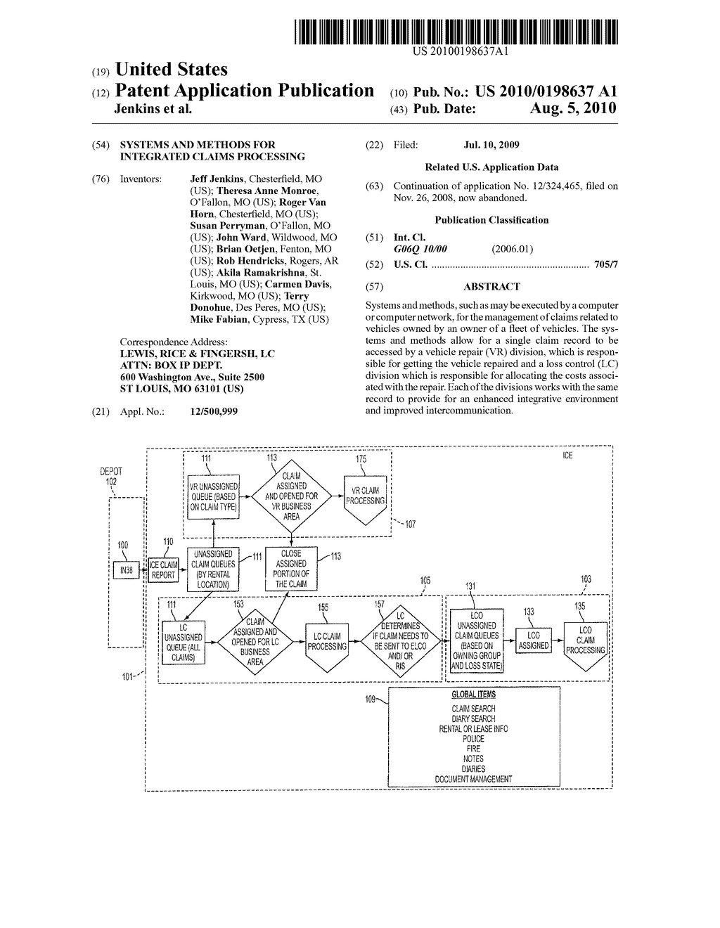 Systems and Methods for Integrated Claims Processing - diagram, schematic, and image 01