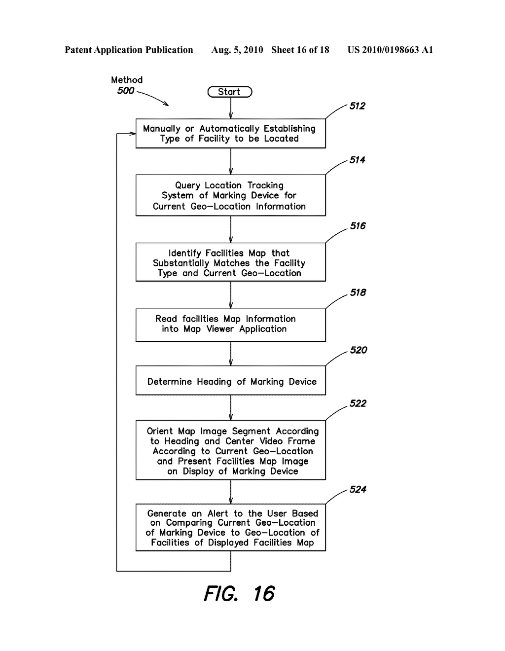 METHODS AND APPARATUS FOR OVERLAYING ELECTRONIC MARKING INFORMATION ON FACILITIES MAP INFORMATION AND/OR OTHER IMAGE INFORMATION DISPLAYED ON A MARKING DEVICE - diagram, schematic, and image 17