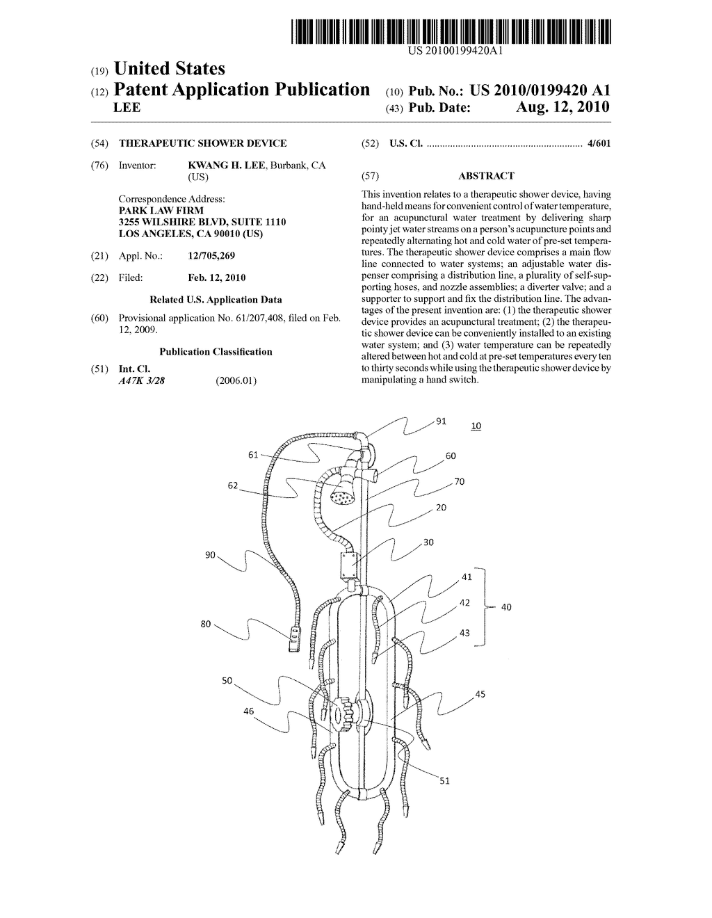 THERAPEUTIC SHOWER DEVICE - diagram, schematic, and image 01