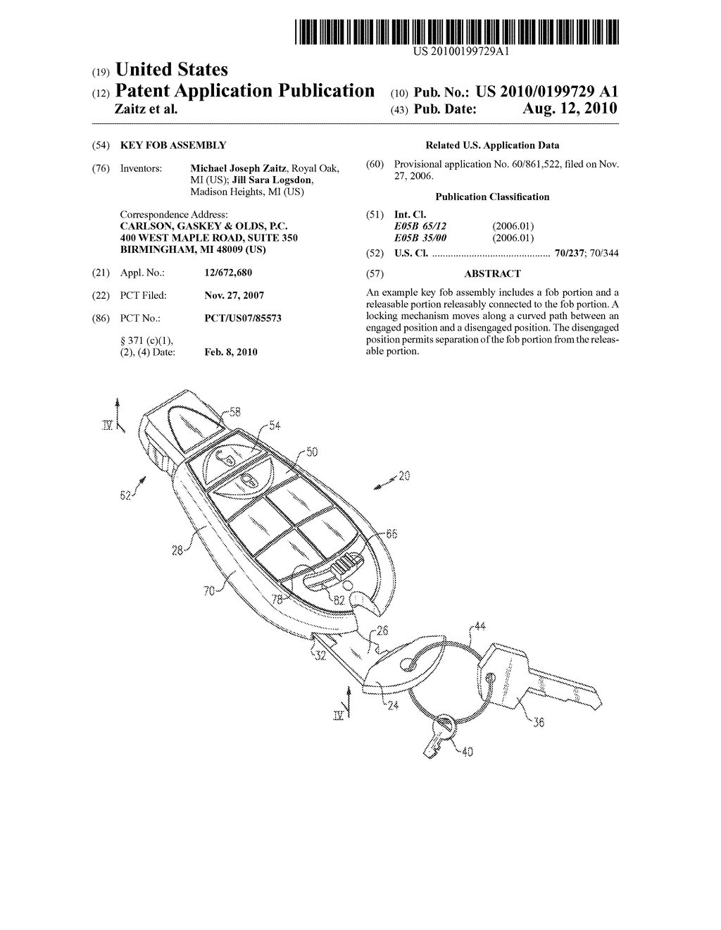 KEY FOB ASSEMBLY - diagram, schematic, and image 01