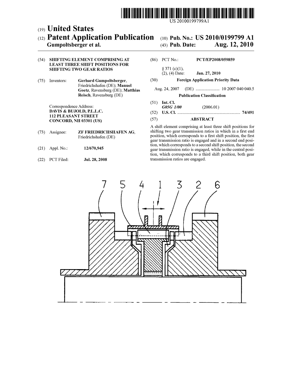 SHIFTING ELEMENT COMPRISING AT LEAST THREE SHIFT POSITIONS FOR SHIFTING TWO GEAR RATIOS - diagram, schematic, and image 01