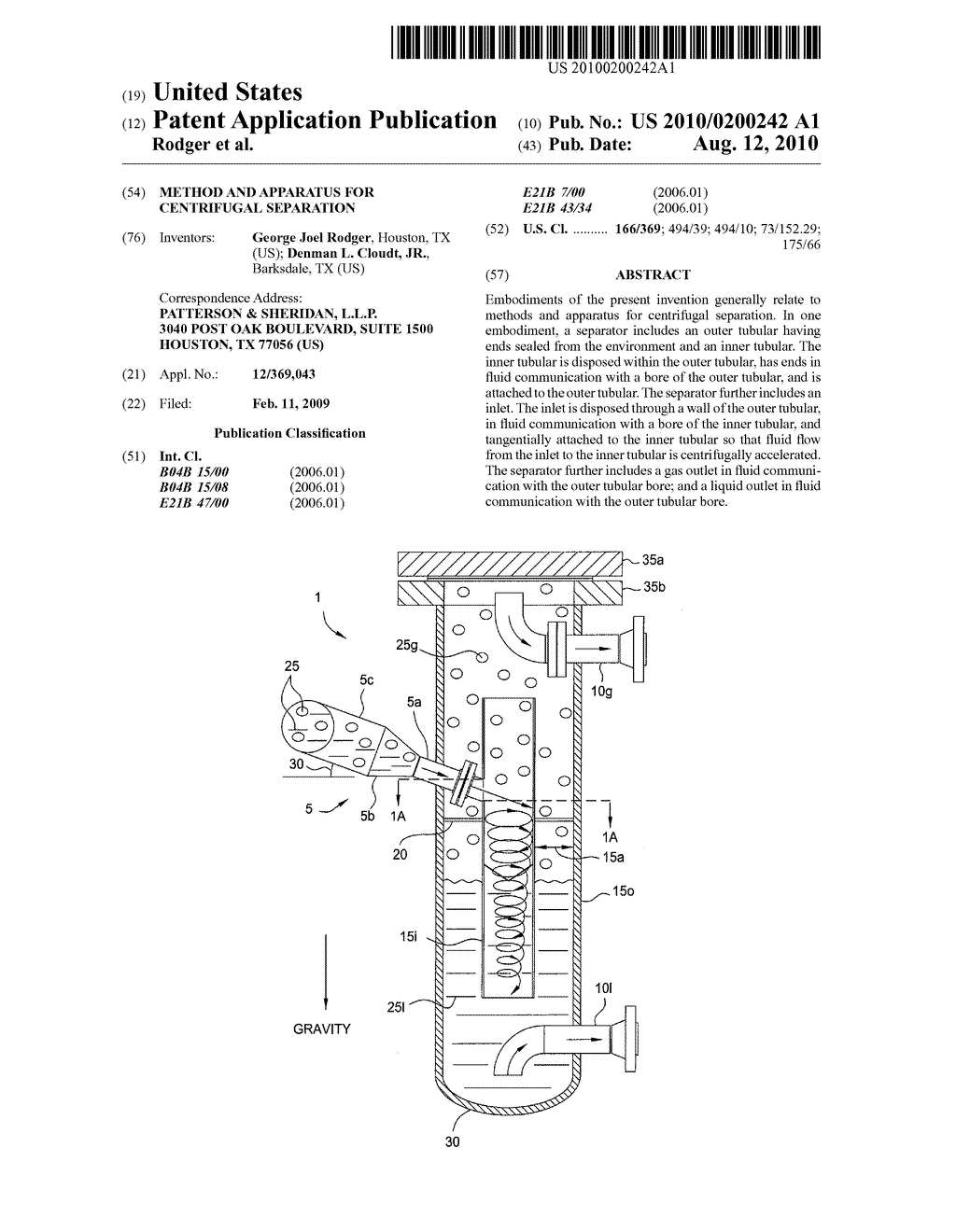 METHOD AND APPARATUS FOR CENTRIFUGAL SEPARATION - diagram, schematic, and image 01