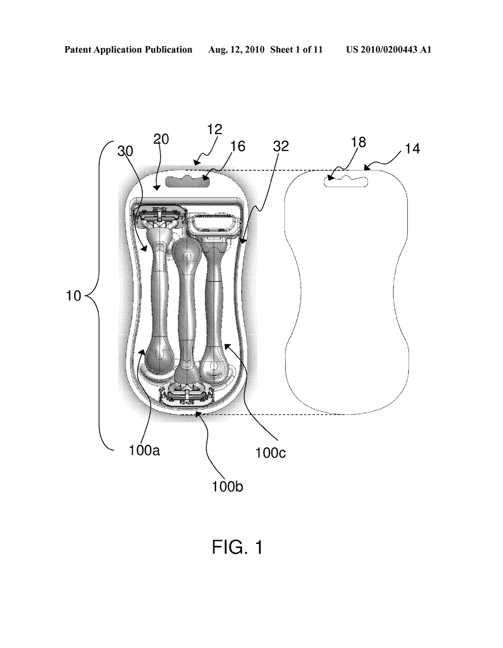 Package for Holding and Displaying Shaving Razors - diagram, schematic, and image 02