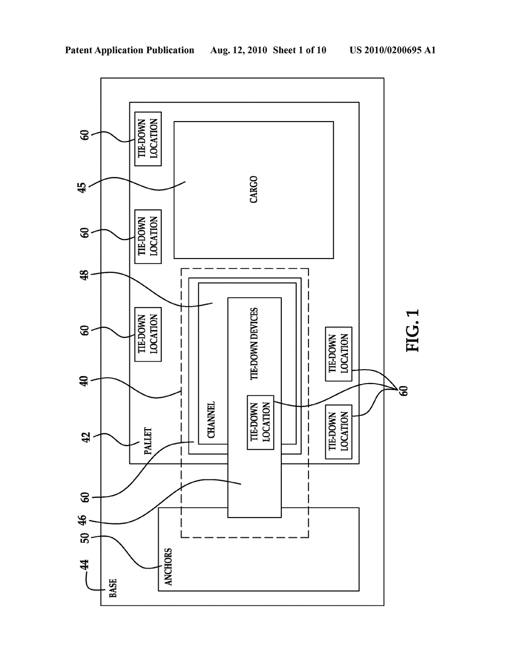 PALLET HAVING RECONFIGURABLE TIE-DOWN SYSTEM - diagram, schematic, and image 02