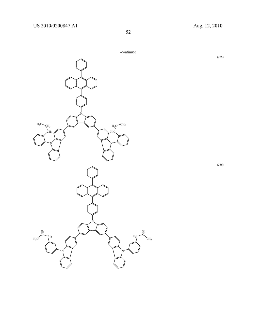 ORGANIC COMPOUND, ANTHRACENE DERIVATIVE, AND LIGHT-EMITTING ELEMENT, LIGHT-EMITTING DEVICE, AND ELECTRONIC DEVICE USING ANTHRACENE DERIVATIVE - diagram, schematic, and image 124