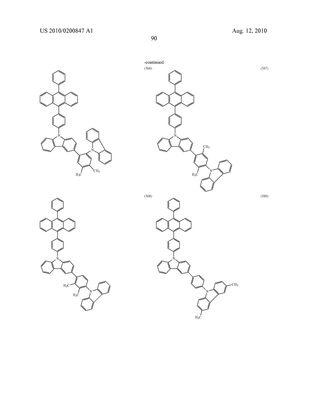 ORGANIC COMPOUND, ANTHRACENE DERIVATIVE, AND LIGHT-EMITTING ELEMENT, LIGHT-EMITTING DEVICE, AND ELECTRONIC DEVICE USING ANTHRACENE DERIVATIVE - diagram, schematic, and image 162