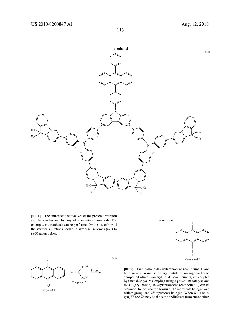 ORGANIC COMPOUND, ANTHRACENE DERIVATIVE, AND LIGHT-EMITTING ELEMENT, LIGHT-EMITTING DEVICE, AND ELECTRONIC DEVICE USING ANTHRACENE DERIVATIVE - diagram, schematic, and image 185