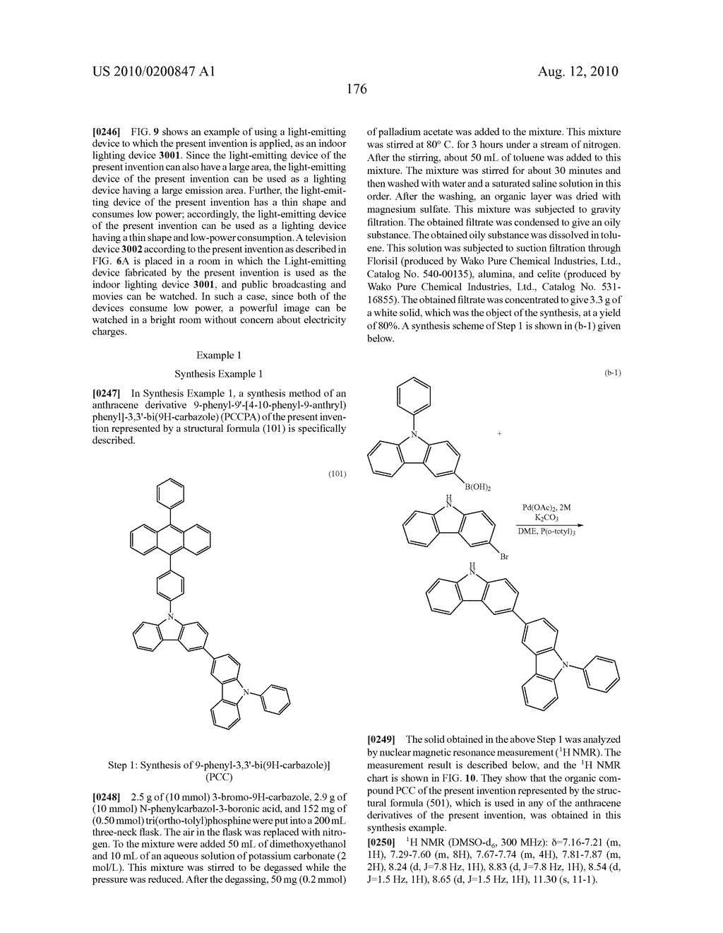 ORGANIC COMPOUND, ANTHRACENE DERIVATIVE, AND LIGHT-EMITTING ELEMENT, LIGHT-EMITTING DEVICE, AND ELECTRONIC DEVICE USING ANTHRACENE DERIVATIVE - diagram, schematic, and image 248