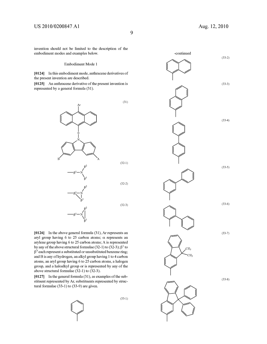 ORGANIC COMPOUND, ANTHRACENE DERIVATIVE, AND LIGHT-EMITTING ELEMENT, LIGHT-EMITTING DEVICE, AND ELECTRONIC DEVICE USING ANTHRACENE DERIVATIVE - diagram, schematic, and image 81
