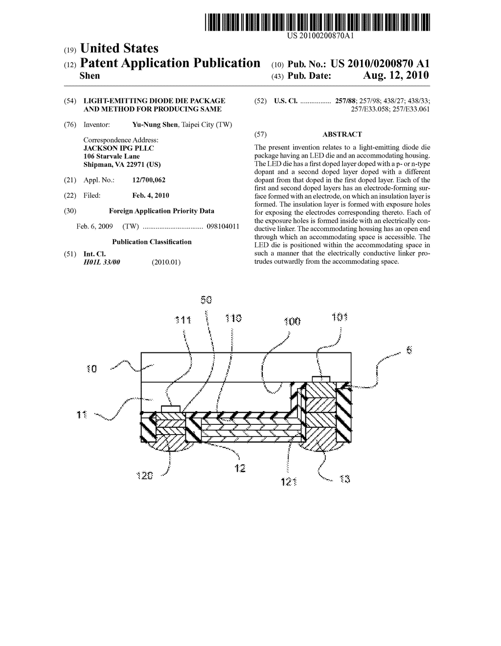 LIGHT-EMITTING DIODE DIE PACKAGE AND METHOD FOR PRODUCING SAME - diagram, schematic, and image 01