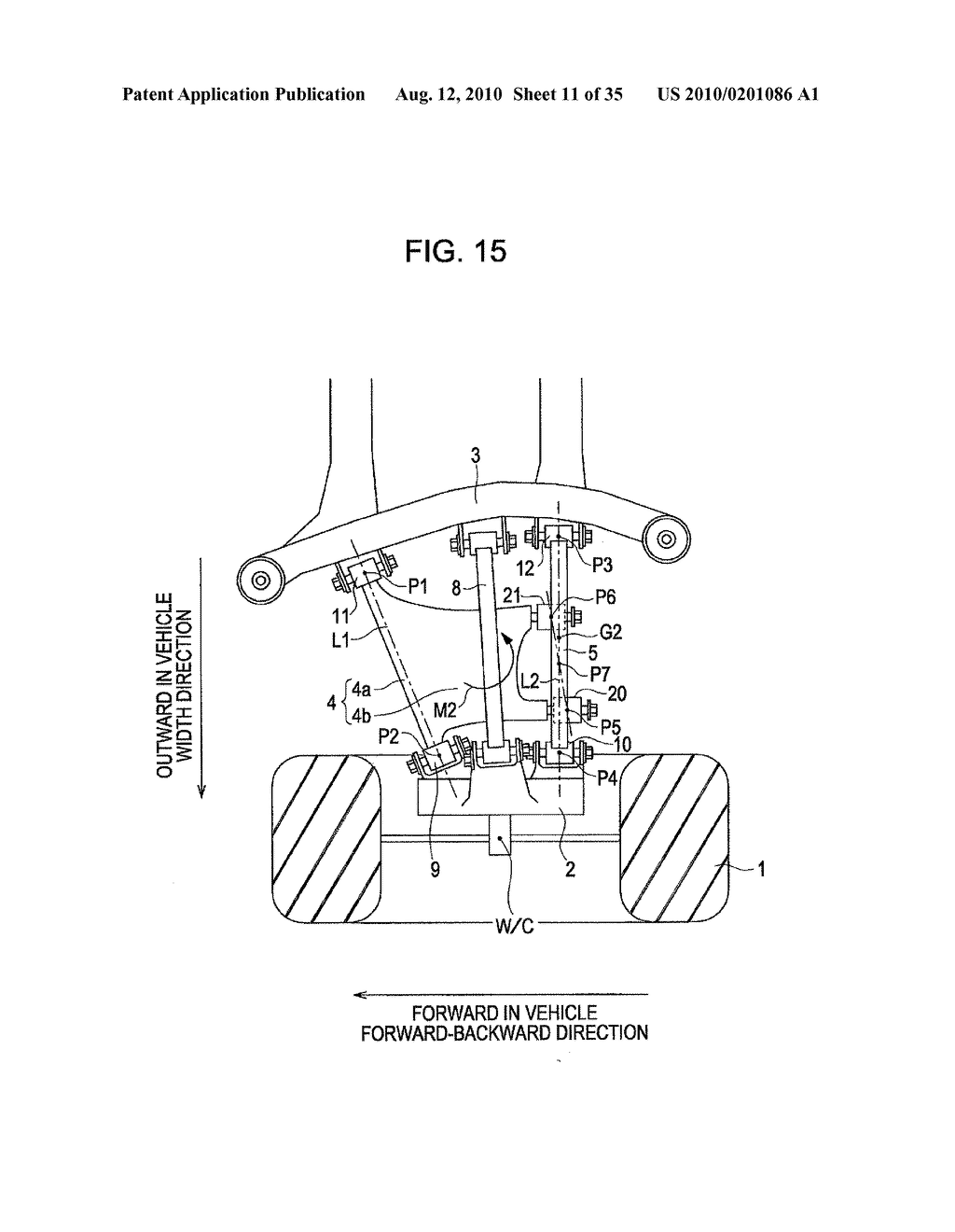 SUSPENSION DEVICE AND METHOD FOR SUPPORTING A WHEEL - diagram, schematic, and image 12