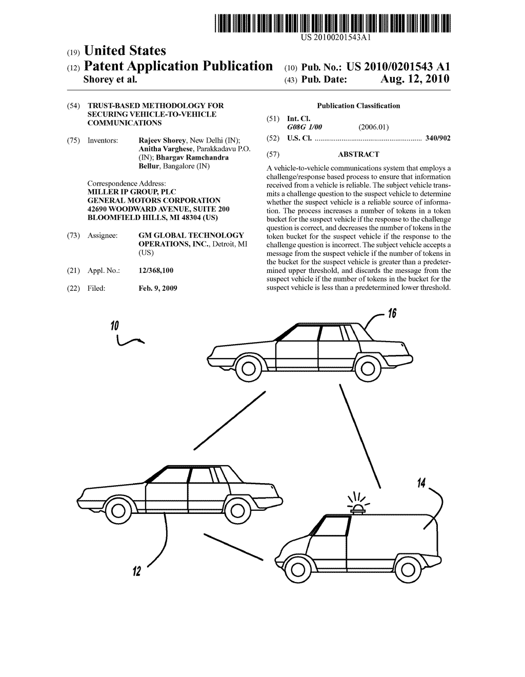 TRUST-BASED METHODOLOGY FOR SECURING VEHICLE-TO-VEHICLE COMMUNICATIONS - diagram, schematic, and image 01