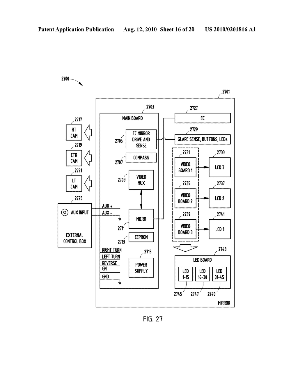 MULTI-DISPLAY MIRROR SYSTEM AND METHOD FOR EXPANDED VIEW AROUND A VEHICLE - diagram, schematic, and image 17
