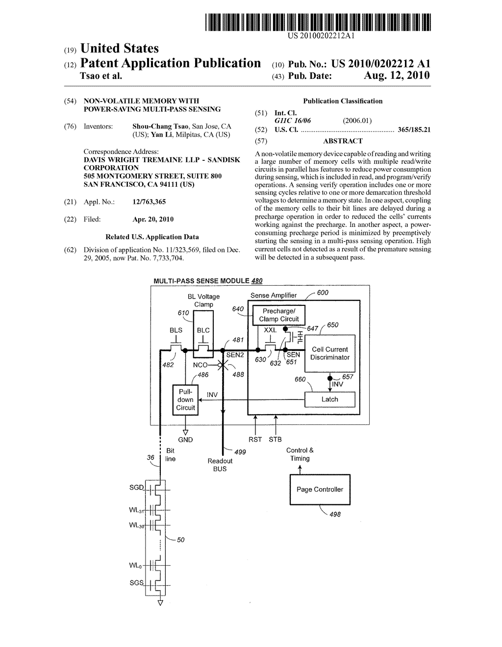 Non-Volatile Memory With Power-Saving Multi-Pass Sensing - diagram, schematic, and image 01