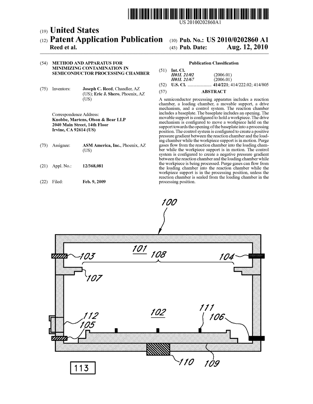 METHOD AND APPARATUS FOR MINIMIZING CONTAMINATION IN SEMICONDUCTOR PROCESSING CHAMBER - diagram, schematic, and image 01