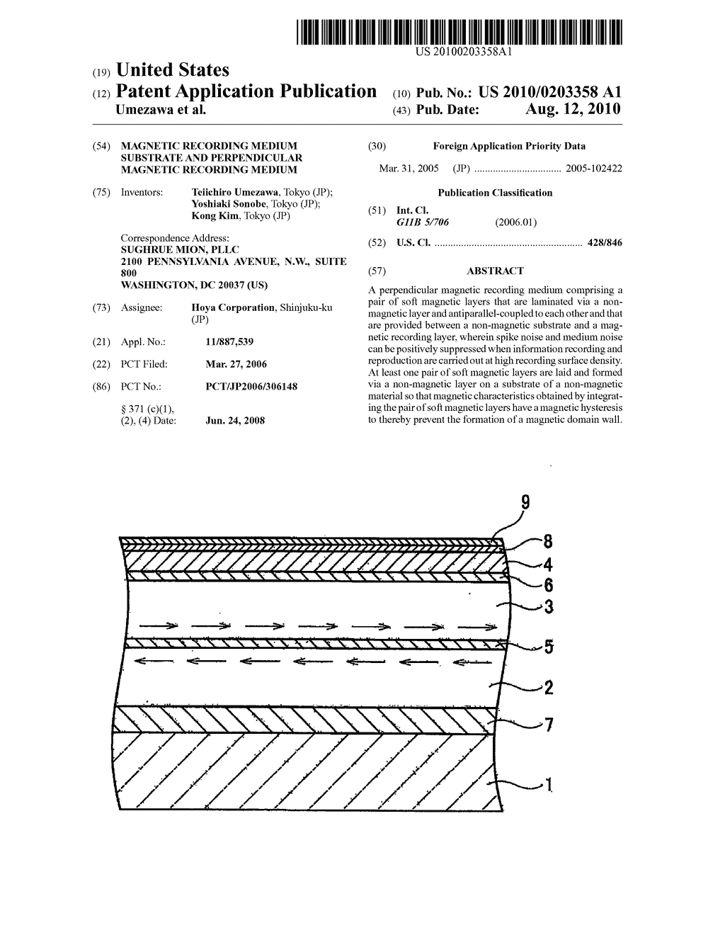 Magnetic Recording Medium Substrate and Perpendicular Magnetic Recording Medium - diagram, schematic, and image 01