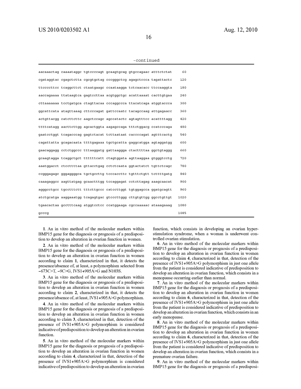 Method for the in Vitro Detection of a Predisposition to the Development of Alterations in Ovarian Function - diagram, schematic, and image 21