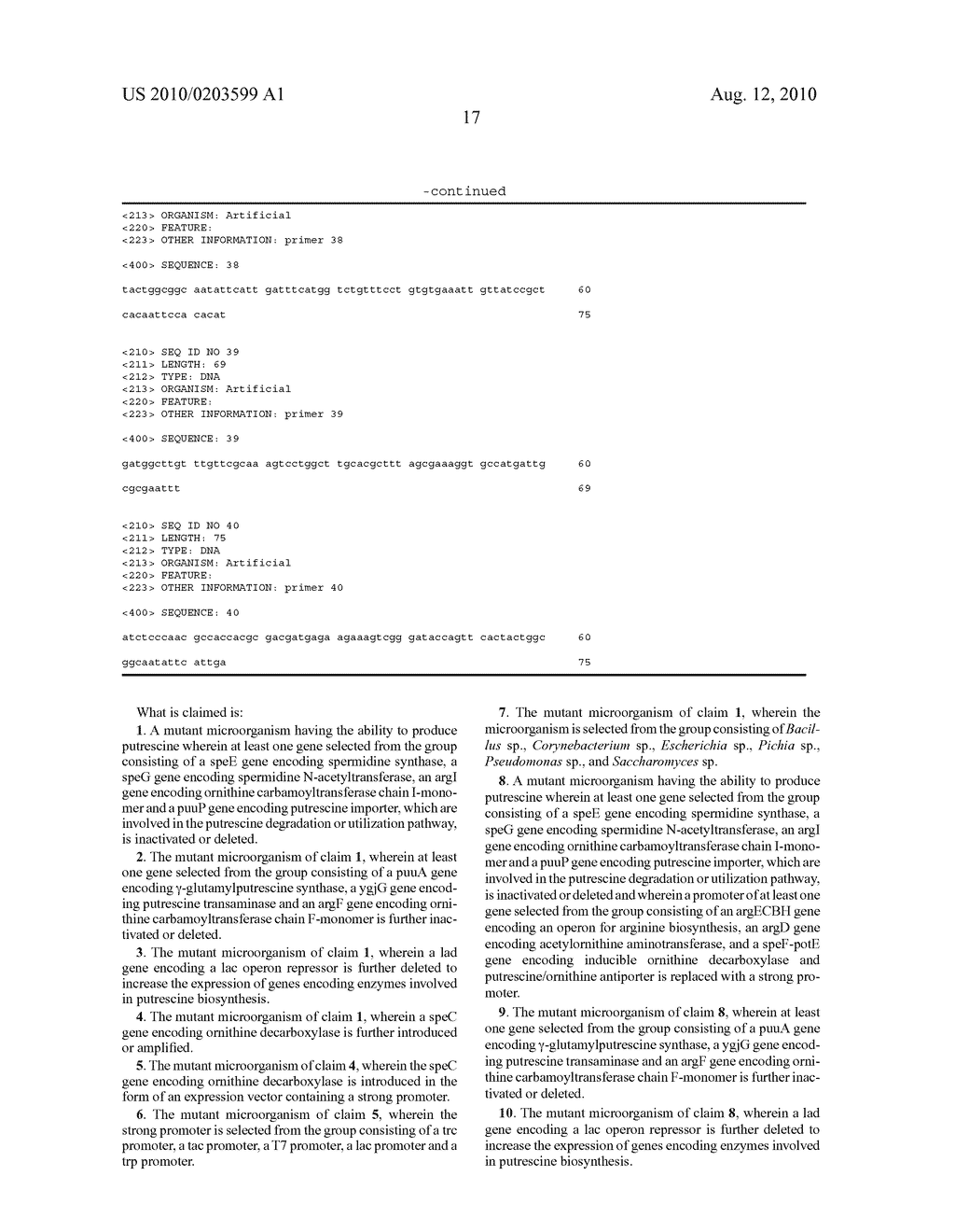 MUTANT MICROORGANISMS HAVING A HIGH ABILITY TO PRODUCE PUTRESCINE AND METHOD FOR PRODUCING PUTRESCINE USING THE SAME - diagram, schematic, and image 23